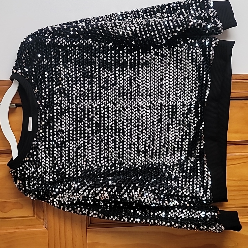 ZARA girl sequin black sweater in size 10